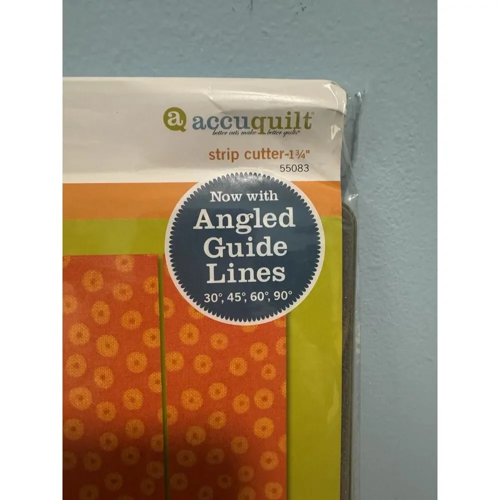 AccuQuilt GO! Strip Cutter 1-3/4” Fabric Cutting Die 55083 Angled Guide Lines